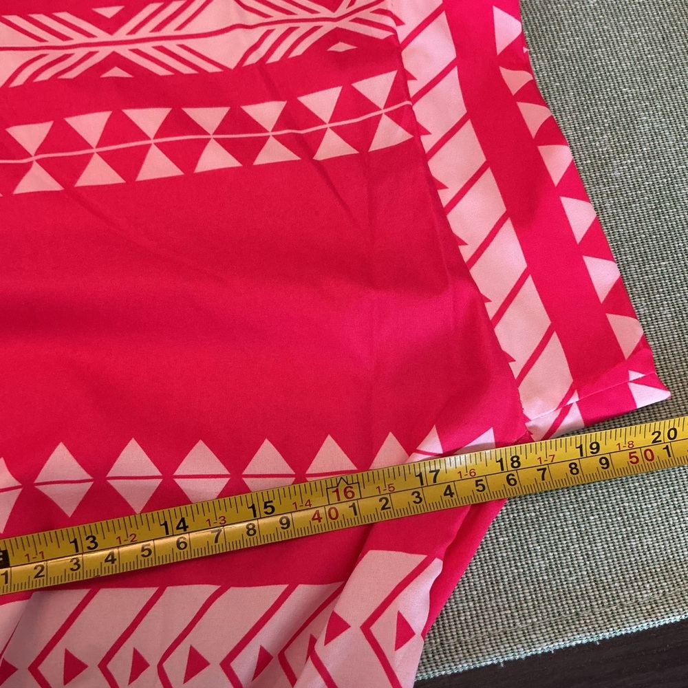 C+D+M Pink Printed Midi Dress Boho Tie Waist Short Sleeve S - Picture 5 of 8